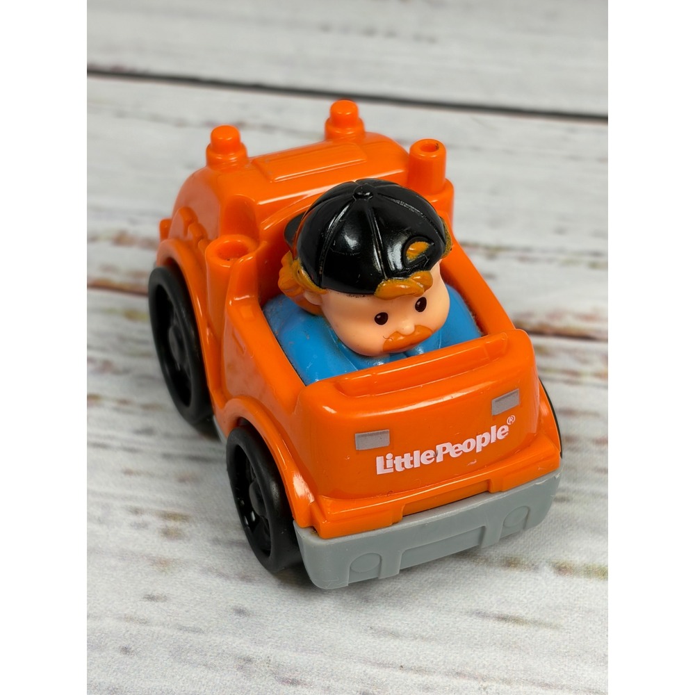 Fisher Price Little People Wheelies Orange Recycling Truck Mattel 2009 V2518